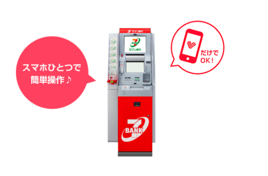 公式スマホアプリとセブン銀行ATMでカードレスの取引OK