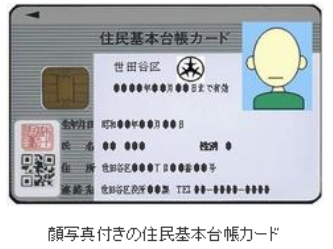 住民基本台帳カード（顔写真つき）の見本